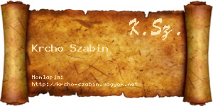 Krcho Szabin névjegykártya